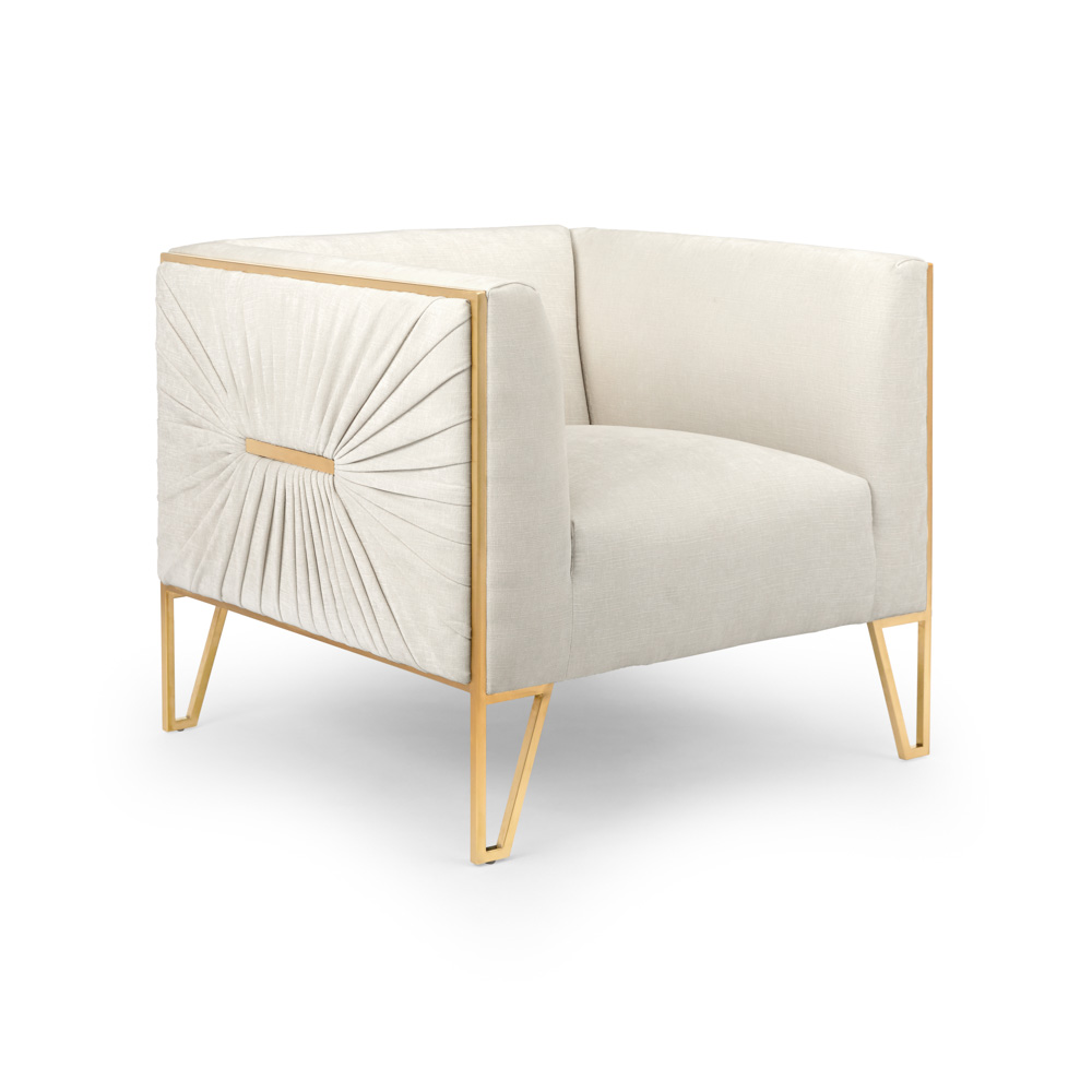 Truro Gold Accent Chair: Contessa Vanilla